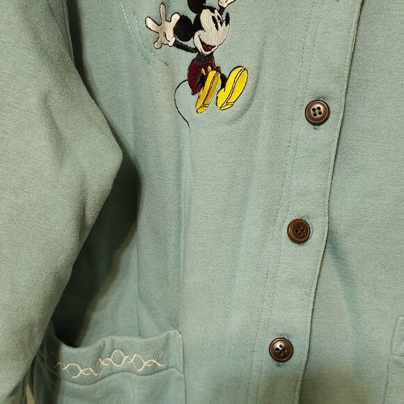Vintage Mickey & Co-Mickey & Minnie Embroidered Fleece Sweater/Cardigan SIZE XL - Picture 2 of 5